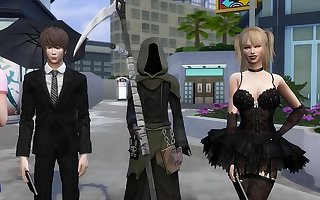 Death In consequence whereof Porn Light Se Folla a Misa Amane Al Lado de La Parca Adolescentes Emo Anime Hentai 3D